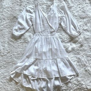 NWOT Express linen cutout tie back mini dress size M